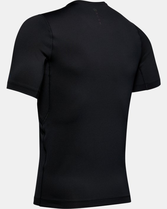 Men's UA RUSH™ HeatGear® Compression Short Sleeve in Black image number 5